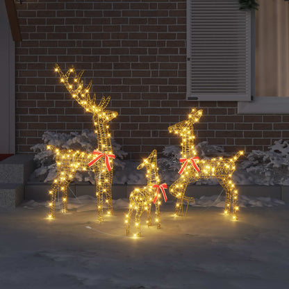 Reindeer Family 3 pcs 300 LEDs Warm white 67 x 26 x 127 cm PET Gold PET