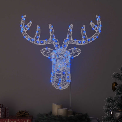 vidaXL Reindeer Head 140 LEDs Blue 68 x 36.5 x 62.5 cm Acrylic 1
