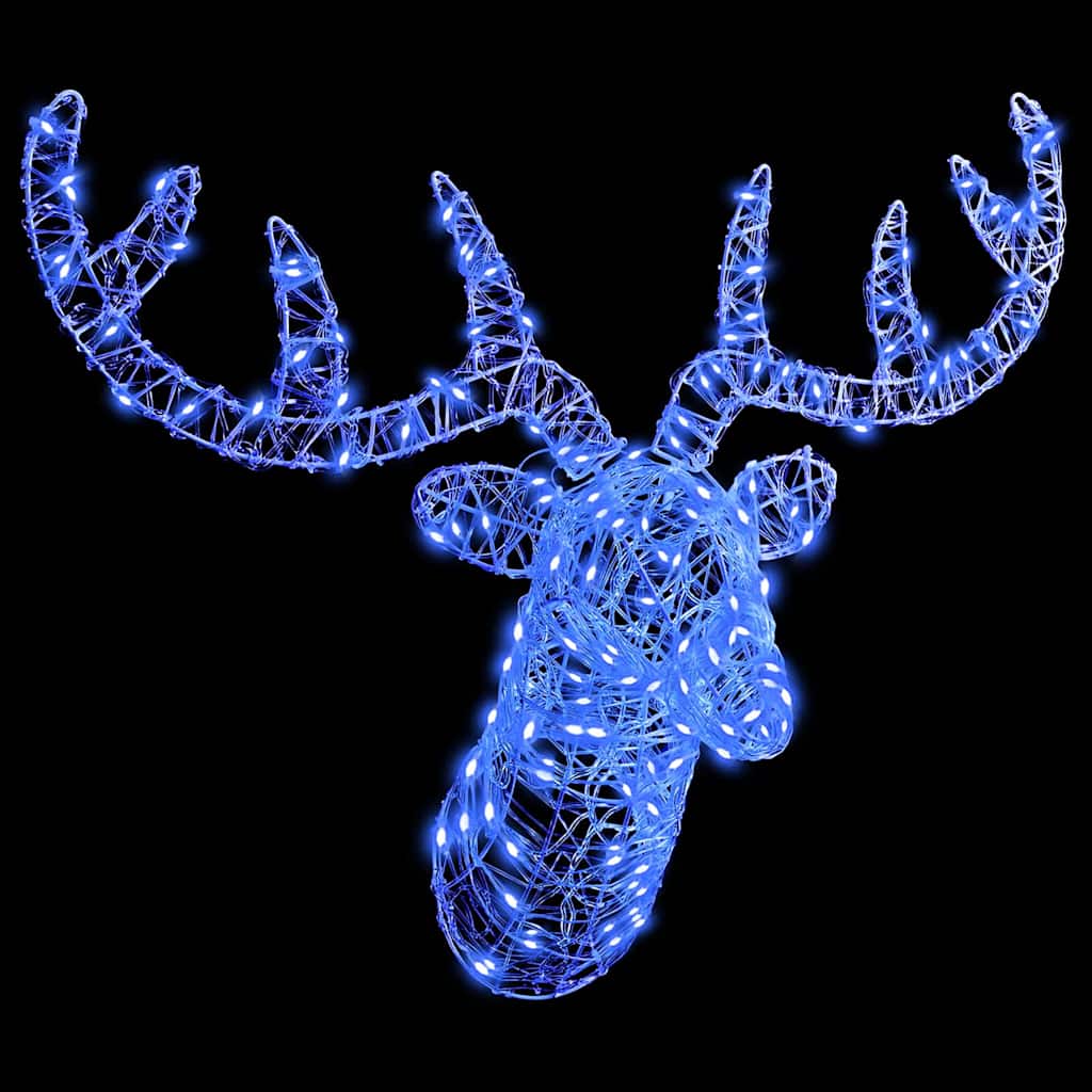 vidaXL Reindeer Head 140 LEDs Blue 68 x 36.5 x 62.5 cm Acrylic 4