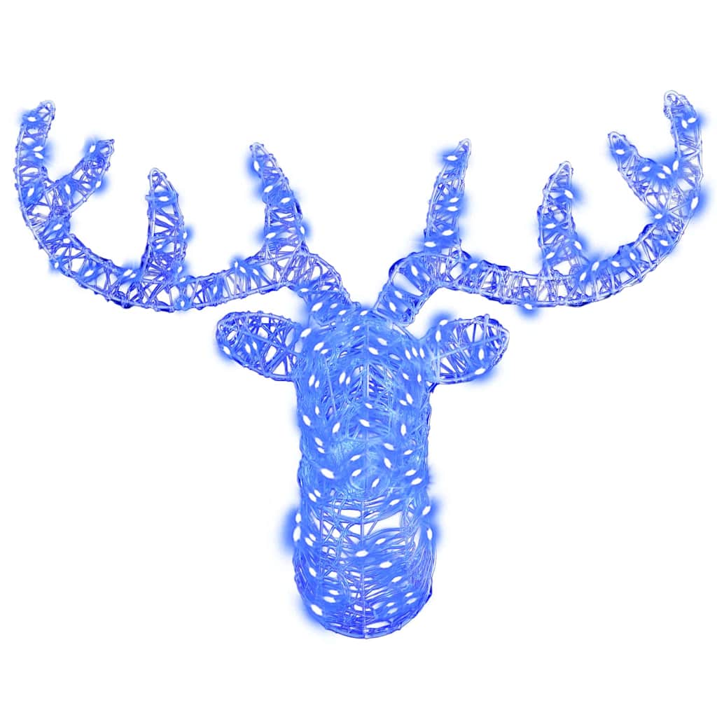 vidaXL Reindeer Head 140 LEDs Blue 68 x 36.5 x 62.5 cm Acrylic 5
