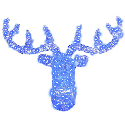 vidaXL Reindeer Head 140 LEDs Blue 68 x 36.5 x 62.5 cm Acrylic 5