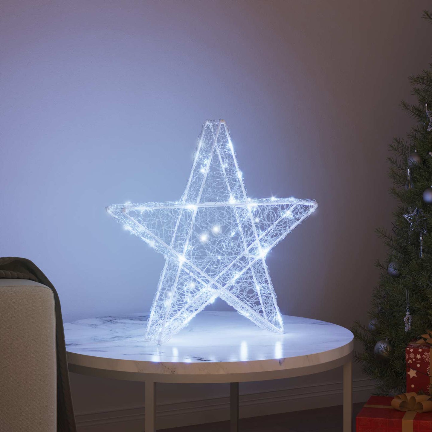 vidaXL 3D Star 50 LEDs Cold white 55 x 53.5 x 10 cm Acrylic 3