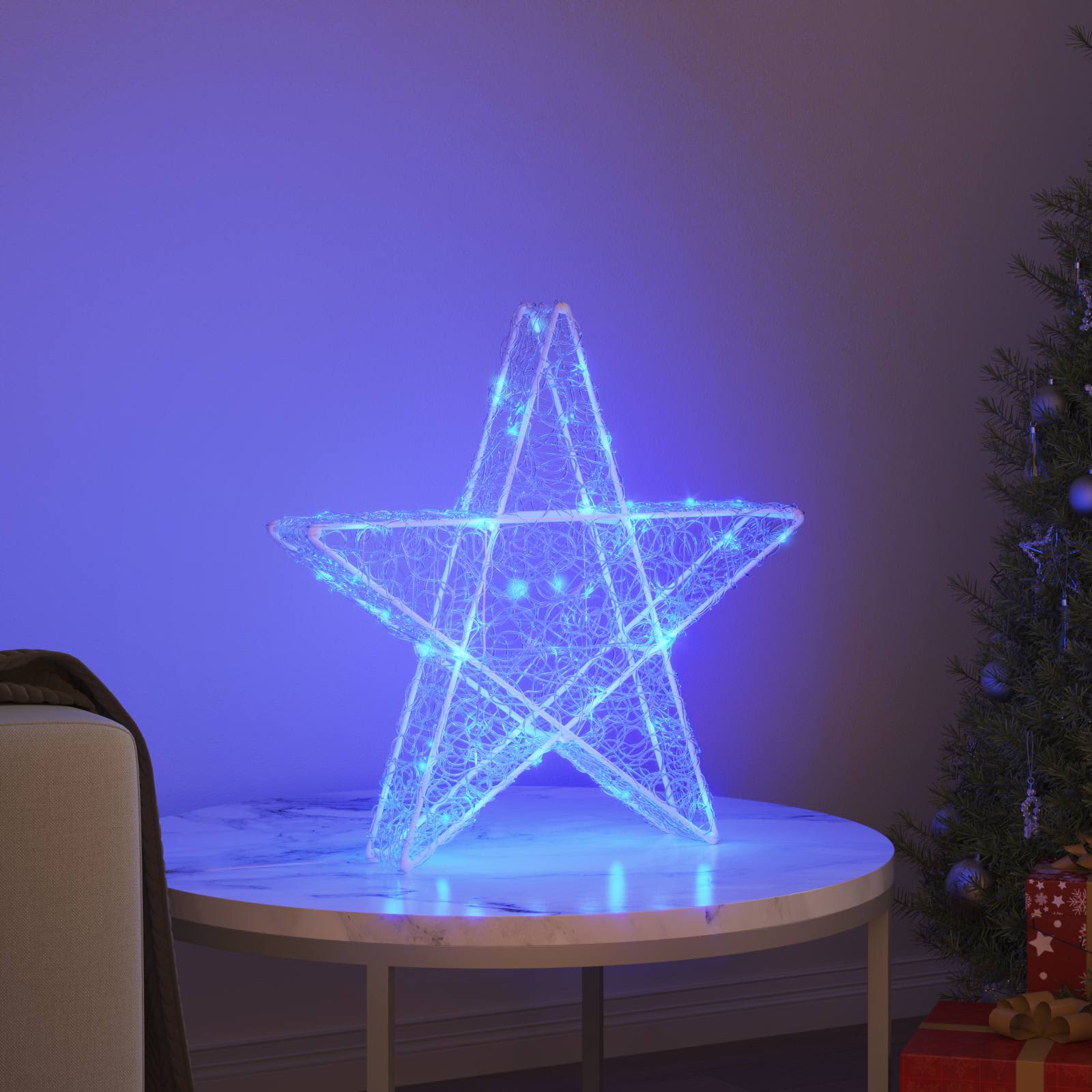 vidaXL 3D Star 50 LEDs Blue 55 x 53.5 x 10 cm Acrylic 3