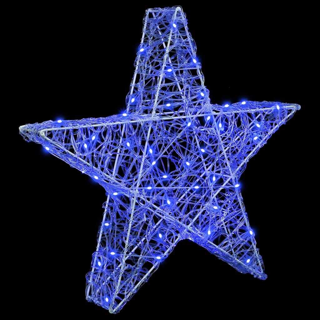 vidaXL 3D Star 50 LEDs Blue 55 x 53.5 x 10 cm Acrylic 4