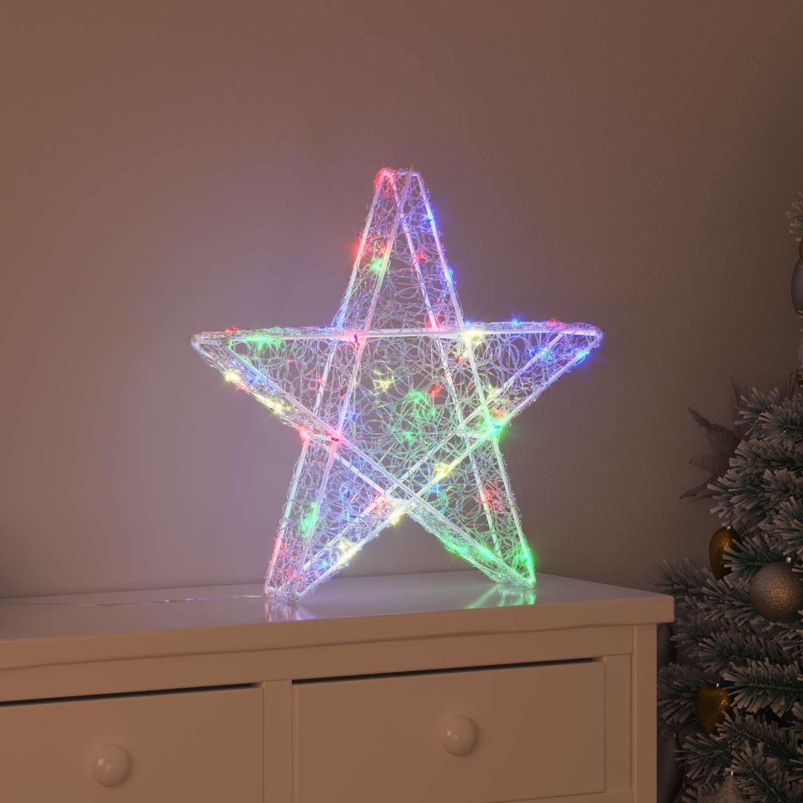 vidaXL 3D Star 50 LEDs Multicolour 55 x 53.5 x 10 cm Acrylic 1