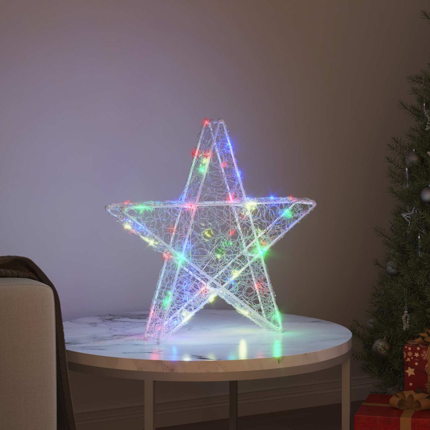 vidaXL 3D Star 50 LEDs Multicolour 55 x 53.5 x 10 cm Acrylic 3