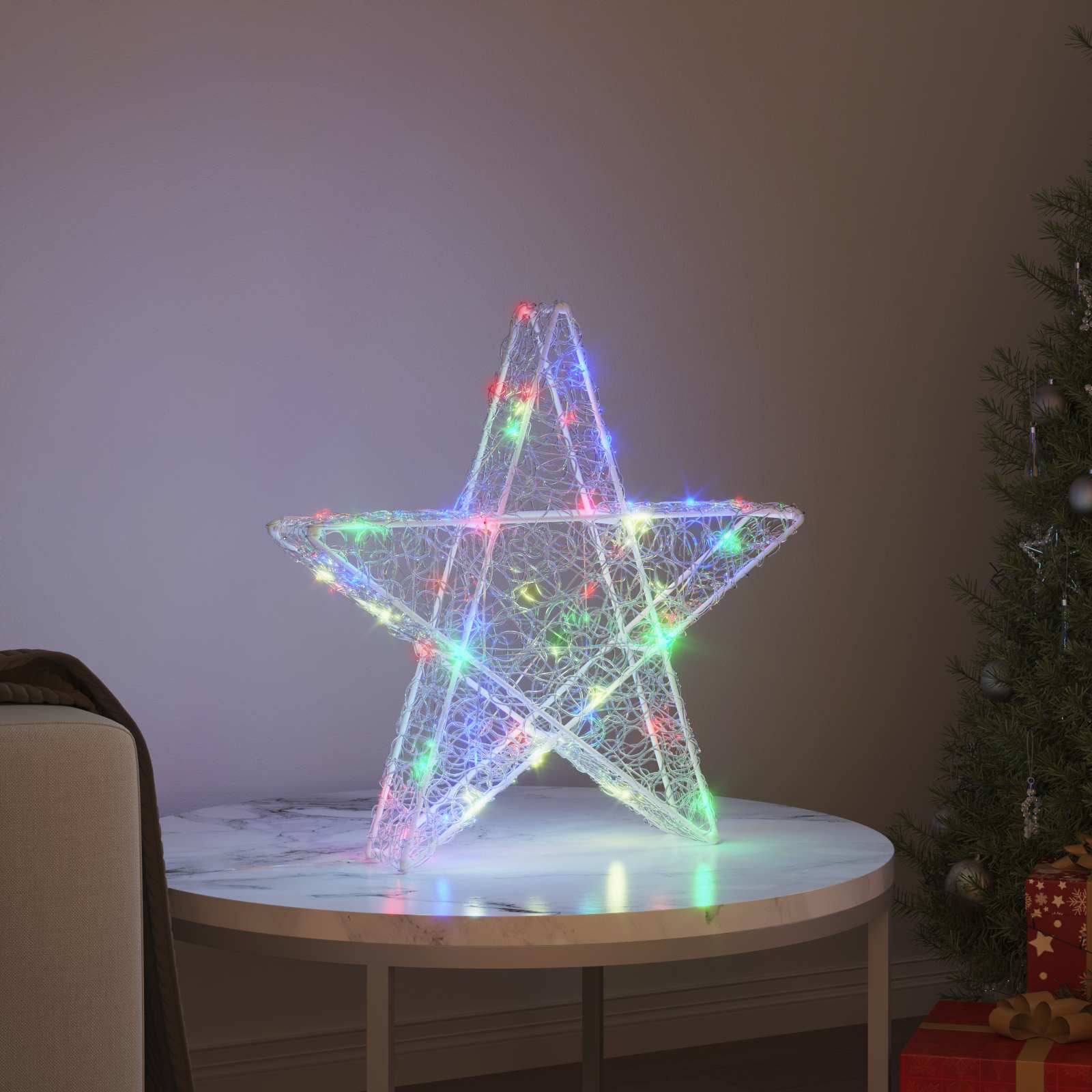 vidaXL 3D Star 50 LEDs Multicolour 55 x 53.5 x 10 cm Acrylic 3