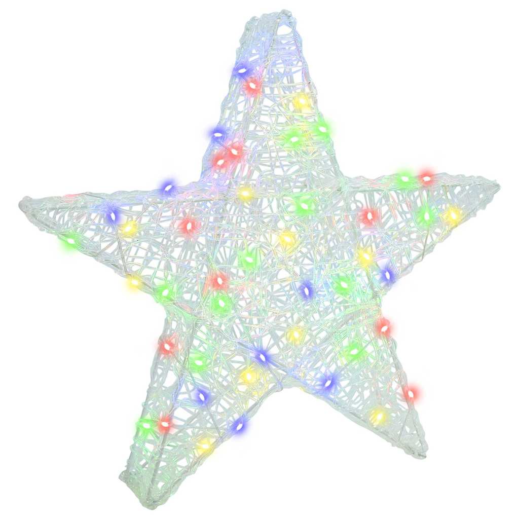 vidaXL 3D Star 50 LEDs Multicolour 55 x 53.5 x 10 cm Acrylic 2