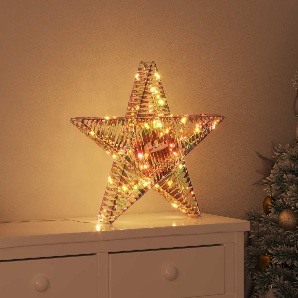 vidaXL 3D Star 50 LEDs Warm white 55 x 52.5 x 9 cm PET 1