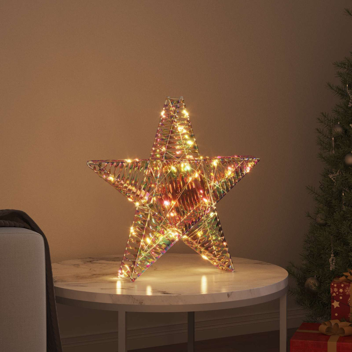 vidaXL 3D Star 50 LEDs Warm white 55 x 52.5 x 9 cm PET 3