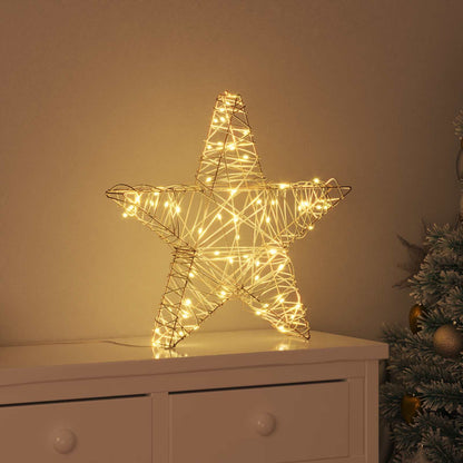 vidaXL 3D Star 50 LEDs Warm white 55 x 52.5 x 9 cm Rattan 1