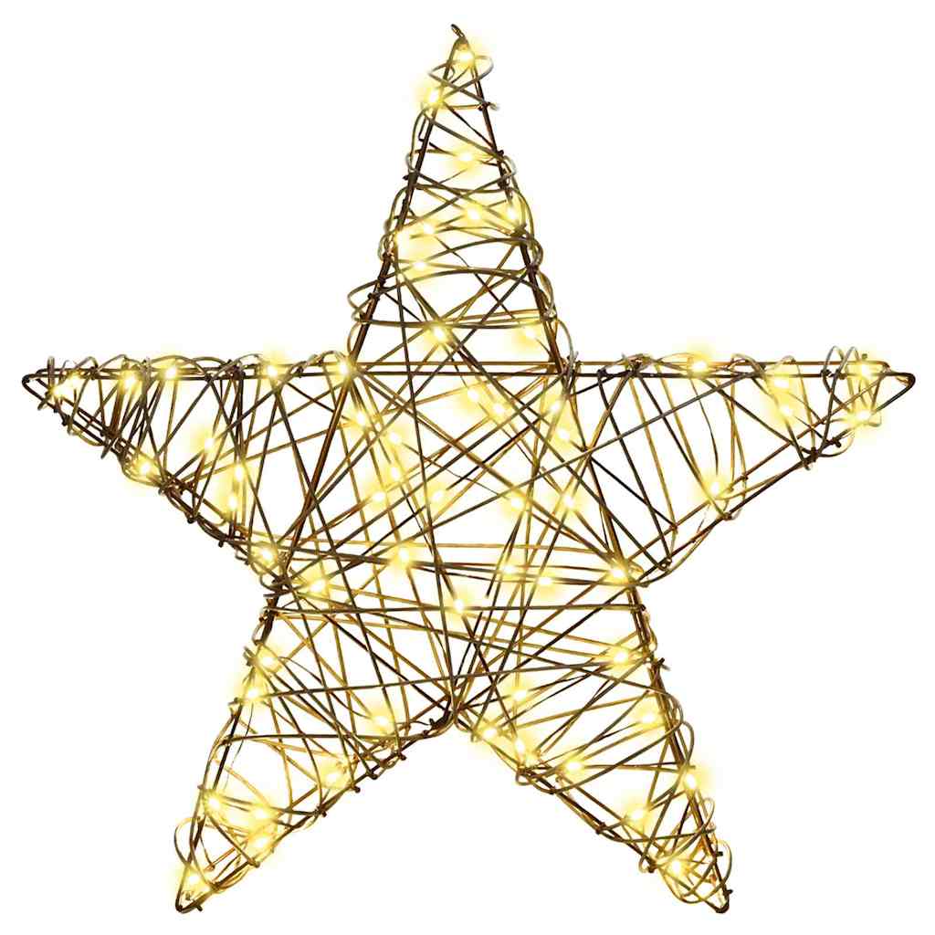 vidaXL 3D Star 50 LEDs Warm white 55 x 52.5 x 9 cm Rattan 5