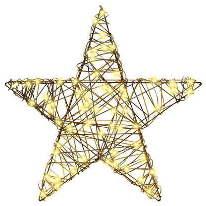 vidaXL 3D Star 50 LEDs Warm white 55 x 52.5 x 9 cm Rattan 5