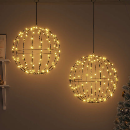 vidaXL Ball 2 pcs Warm white 50 x 50 x 52 cm Metal 320 LEDs 3
