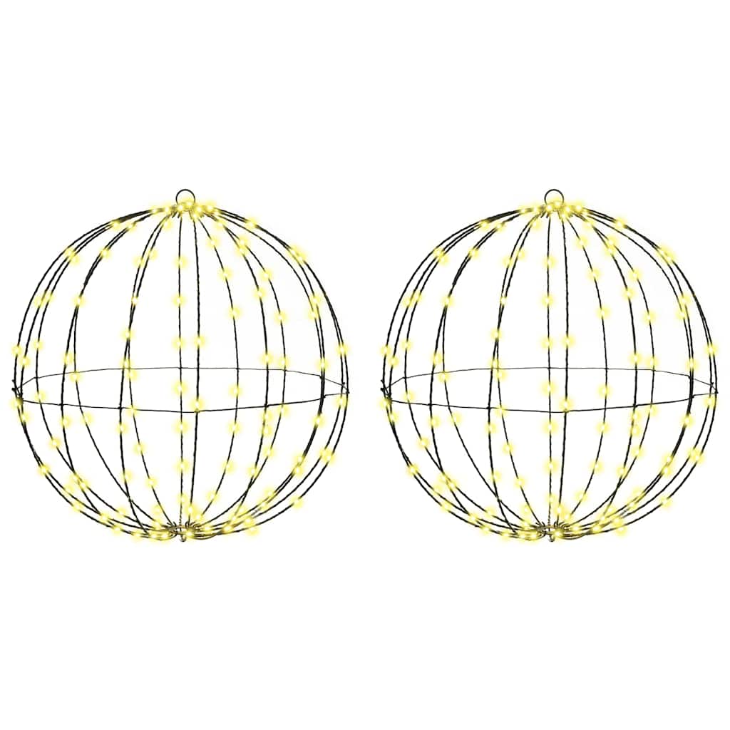 vidaXL Ball 2 pcs Warm white 50 x 50 x 52 cm Metal 320 LEDs 2