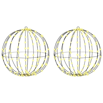 vidaXL Ball 2 pcs Warm white 50 x 50 x 52 cm Metal 320 LEDs 2