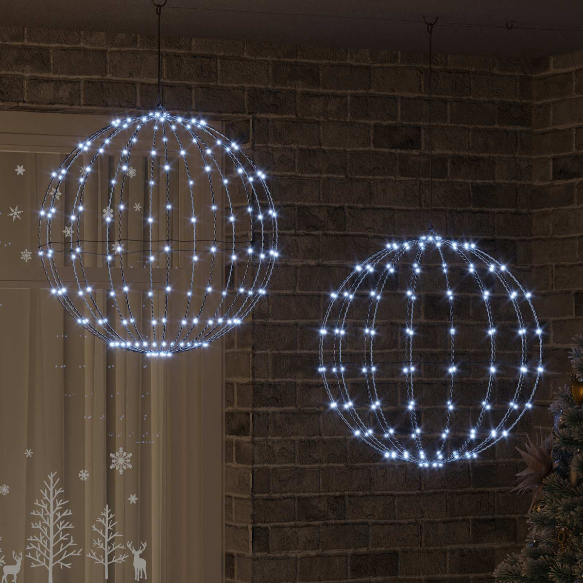 vidaXL Christmas Finial Light 192 LEDs 2 pcs