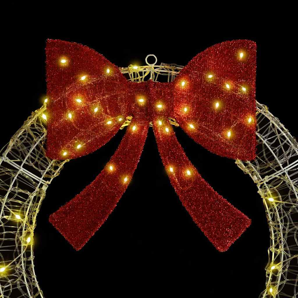 vidaXL Wreath 60 LEDs Warm white 76 x 76 x8.5 cm Acrylic 5