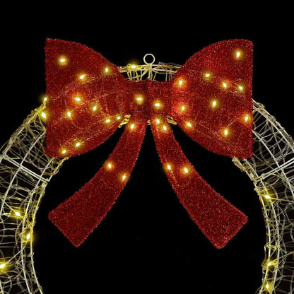 vidaXL Wreath 60 LEDs Warm white 76 x 76 x8.5 cm Acrylic 5