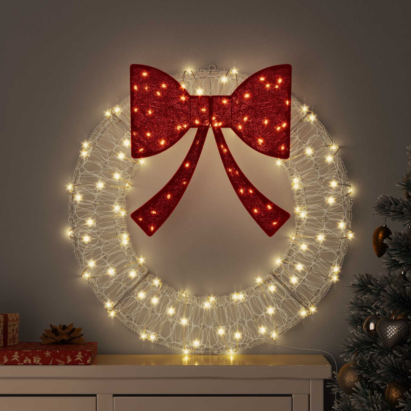 vidaXL Wreath 60 LEDs Warm white 76 x 76 x8.5 cm Acrylic 1