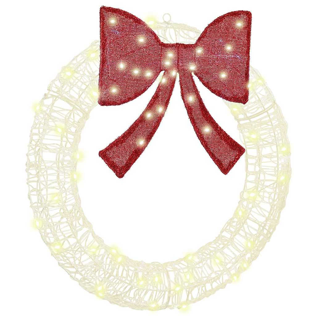 vidaXL Wreath 60 LEDs Warm white 76 x 76 x8.5 cm Acrylic 2