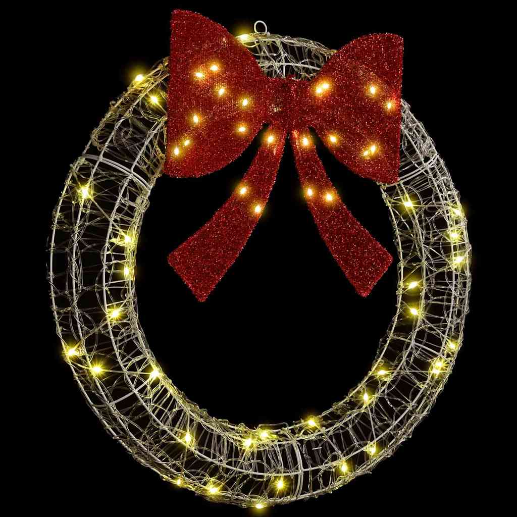 vidaXL Wreath 60 LEDs Warm white 76 x 76 x8.5 cm Acrylic 4