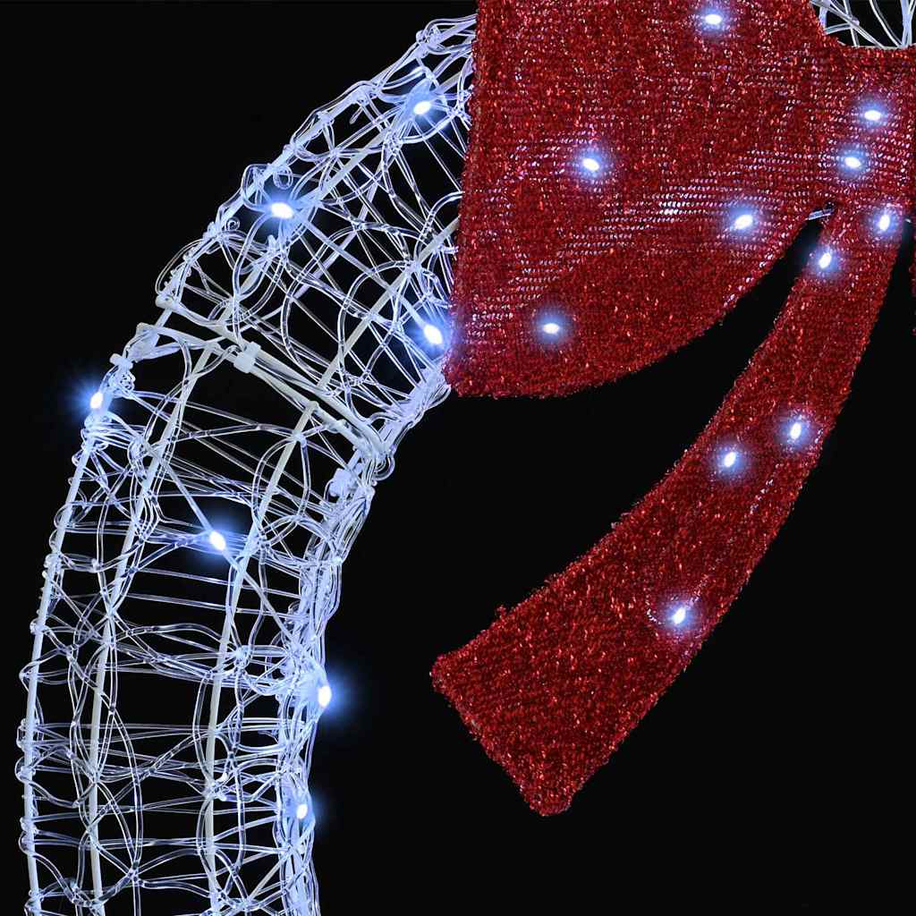 vidaXL Wreath 60 LEDs Cold white 76 x 76 x8.5 cm Acrylic 6