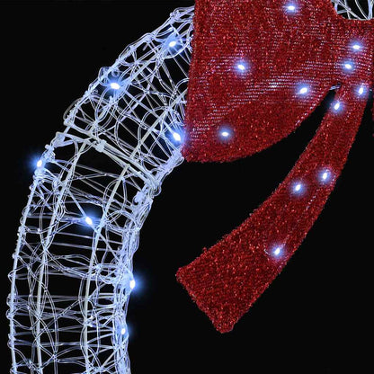 vidaXL Wreath 60 LEDs Cold white 76 x 76 x8.5 cm Acrylic 6