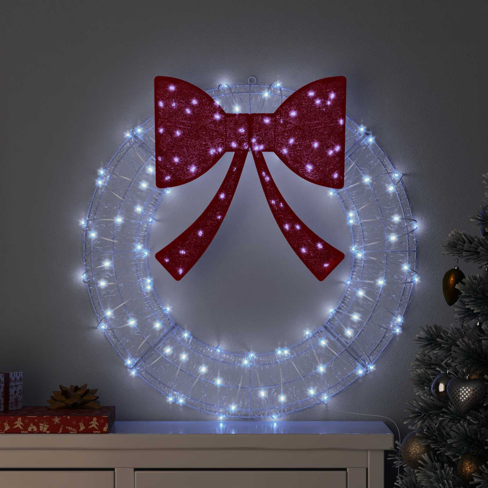 vidaXL Wreath 60 LEDs Cold white 76 x 76 x8.5 cm Acrylic 1