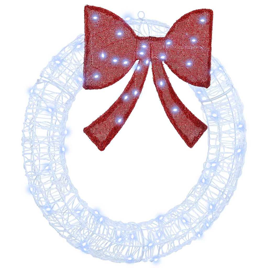 vidaXL Wreath 60 LEDs Cold white 76 x 76 x8.5 cm Acrylic 2
