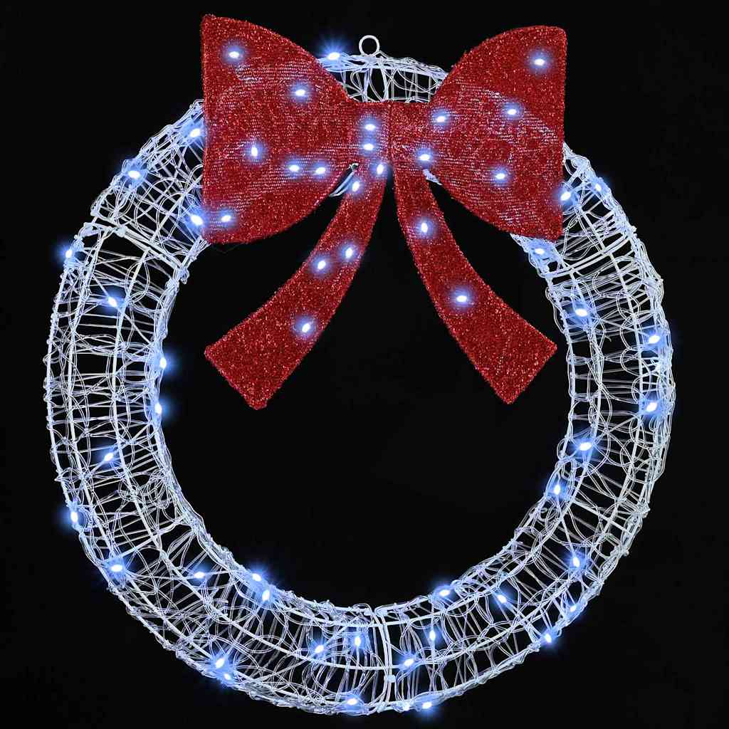 vidaXL Wreath 60 LEDs Cold white 76 x 76 x8.5 cm Acrylic 4
