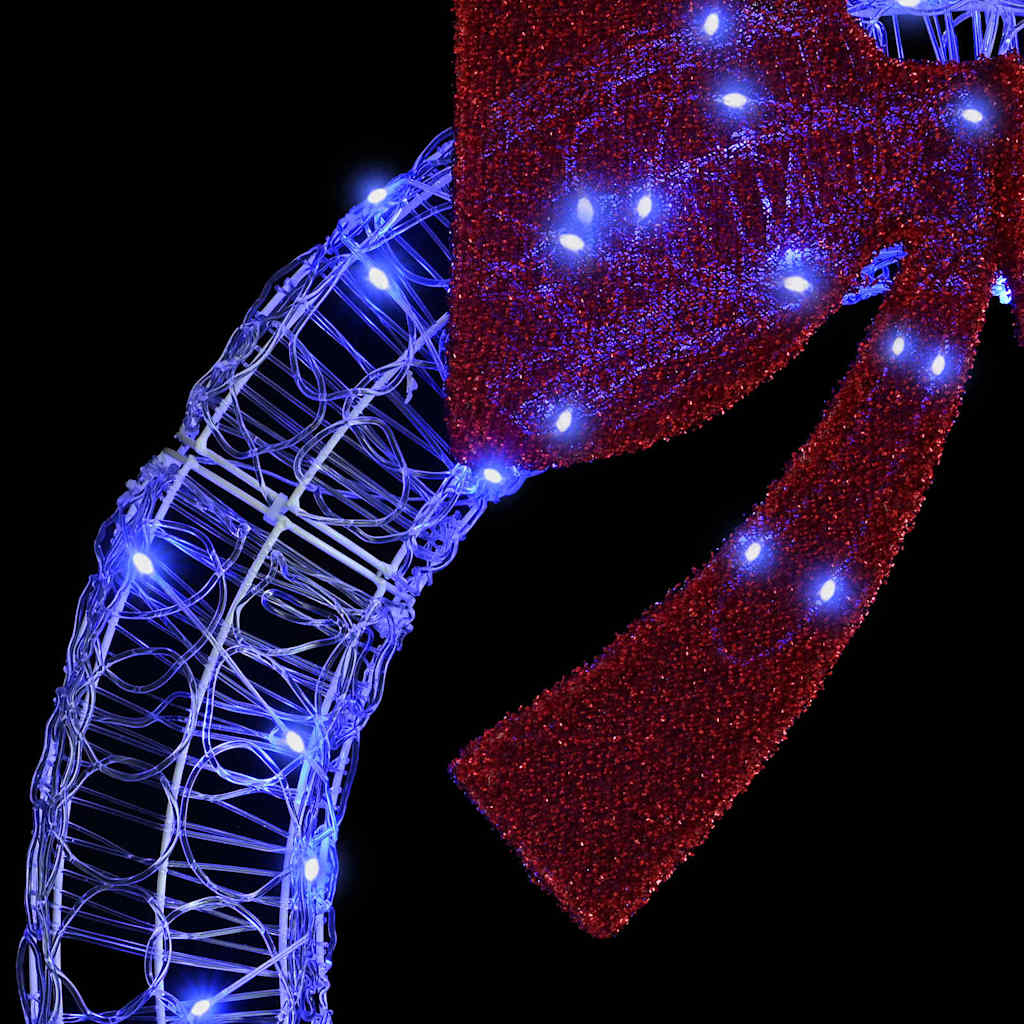 vidaXL Wreath 60 LEDs Blue 76 x 76 x8.5 cm Acrylic 6
