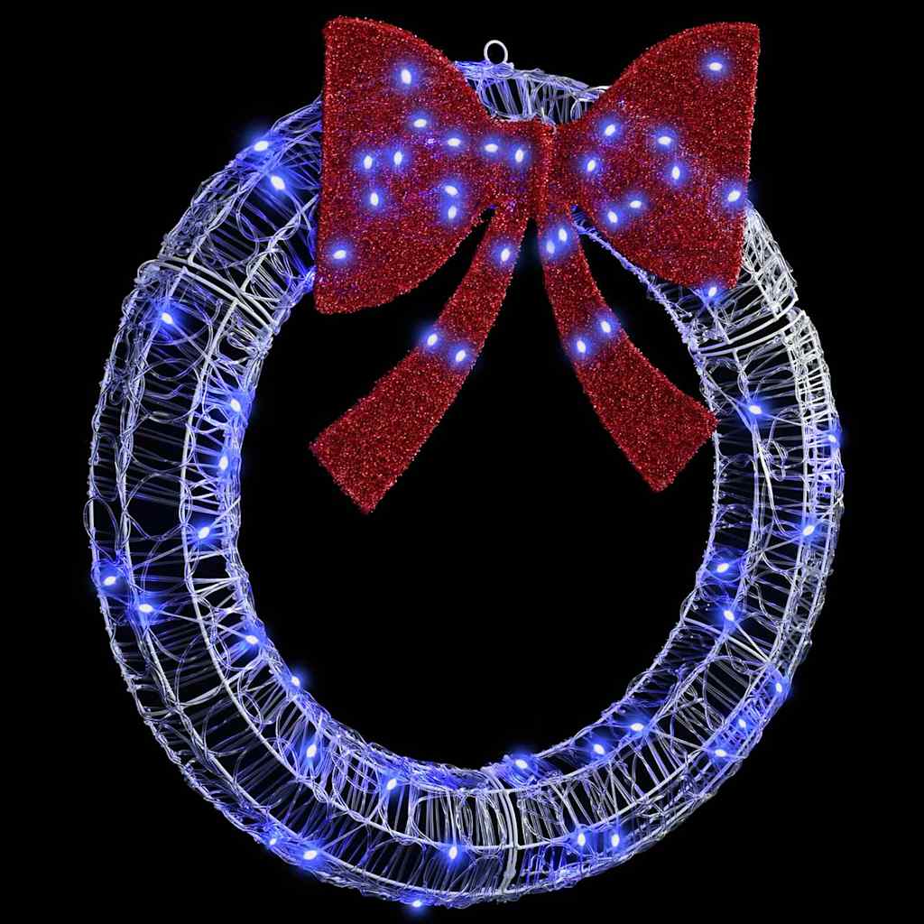 vidaXL Wreath 60 LEDs Blue 76 x 76 x8.5 cm Acrylic 4
