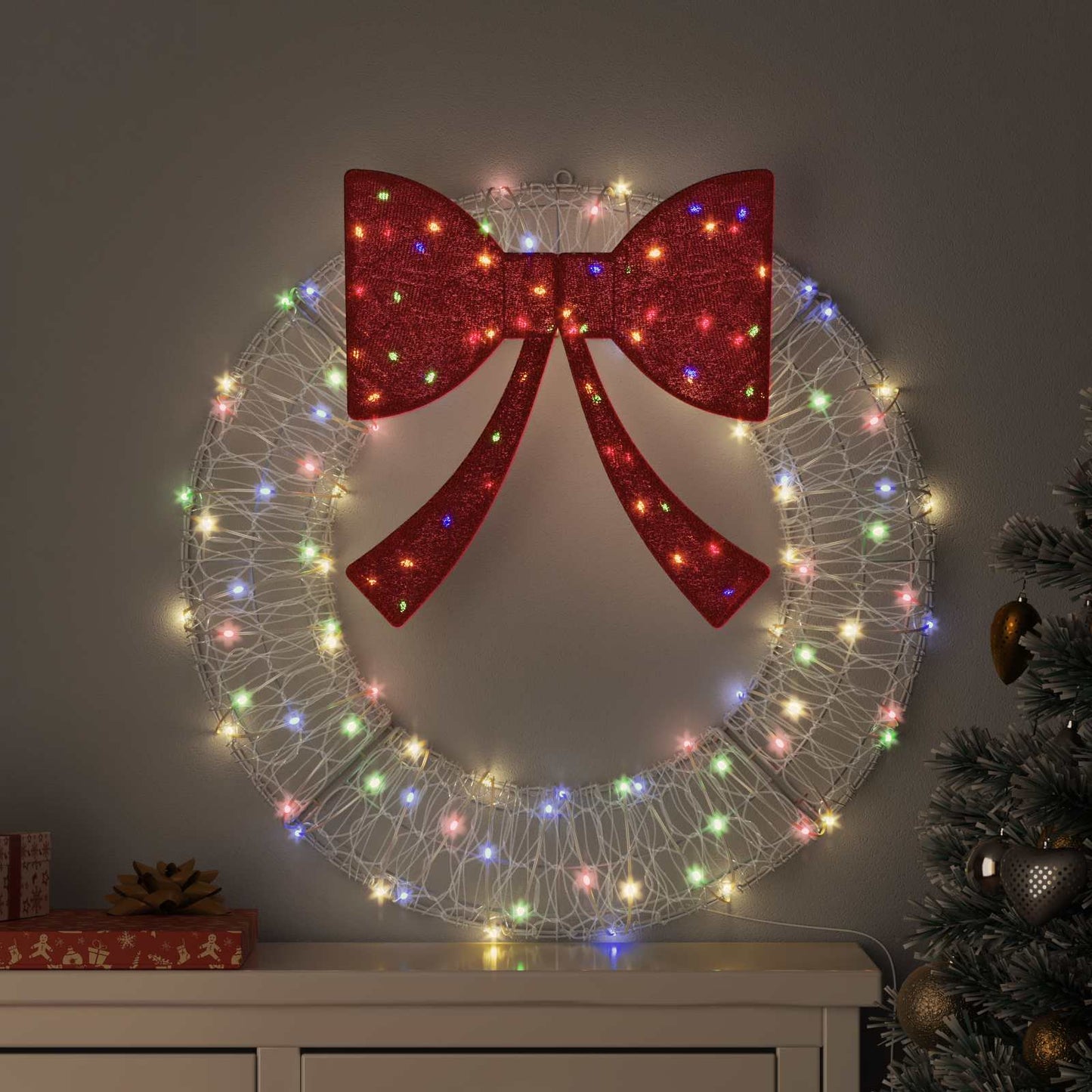 vidaXL Wreath 60 LEDs Multicolour 76 x 76 x8.5 cm Acrylic 1