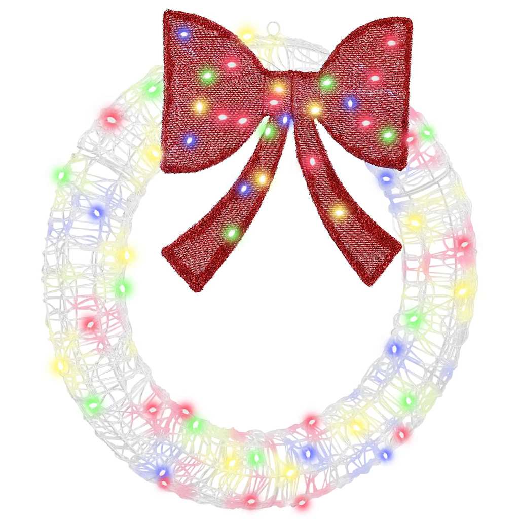 vidaXL Wreath 60 LEDs Multicolour 76 x 76 x8.5 cm Acrylic 2