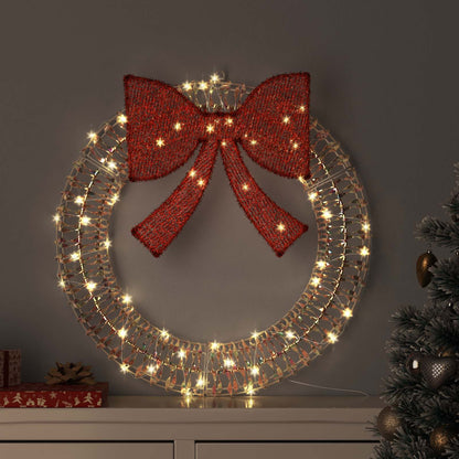 vidaXL Wreath 60 LEDs Warm white 76 x 76 x 8 cm PET 1