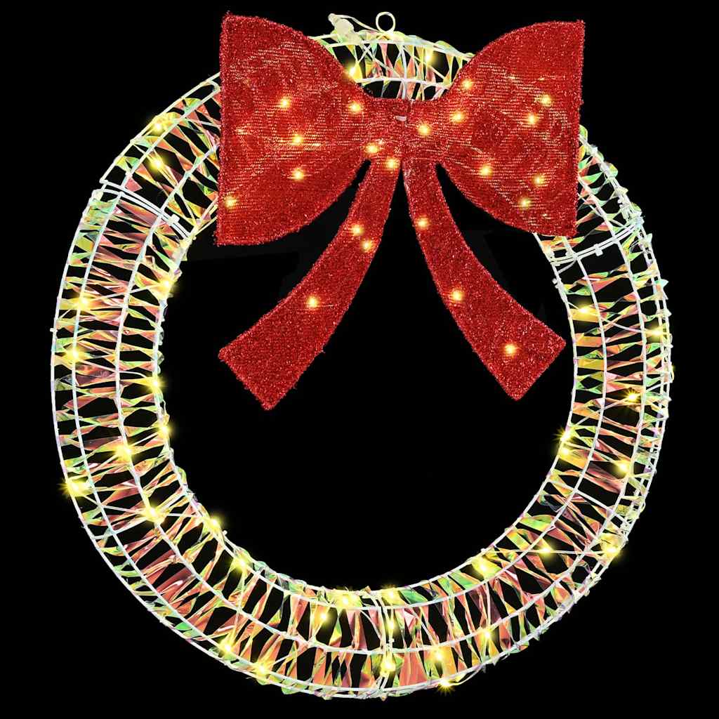 vidaXL Wreath 60 LEDs Warm white 76 x 76 x 8 cm PET 4