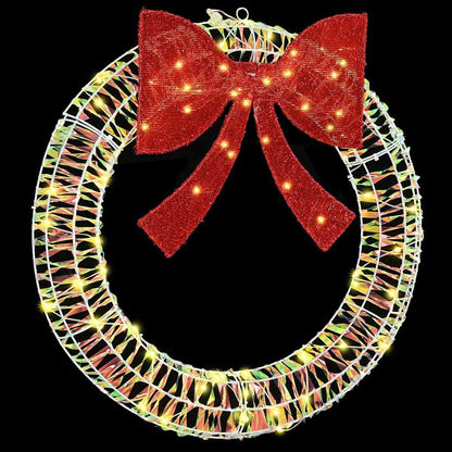 vidaXL Wreath 60 LEDs Warm white 76 x 76 x 8 cm PET 4