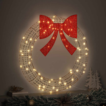 vidaXL Wreath 60 LEDs Warm white 76 x 76 x 8 cm PET 3