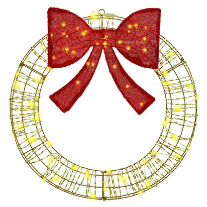 vidaXL Wreath 60 LEDs Warm white 76 x 76 x 8 cm PET 4