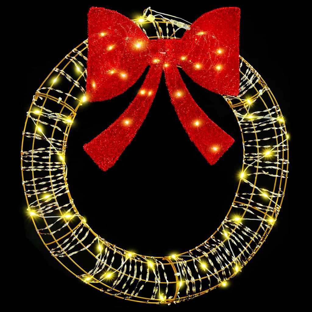 vidaXL Wreath 60 LEDs Warm white 76 x 76 x 8 cm PET 5