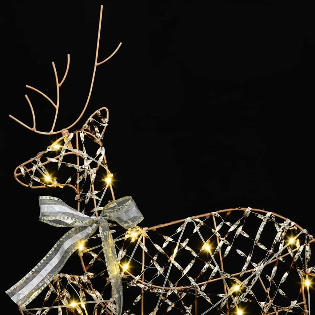 vidaXL LED Reindeers 3 pcs 60 LEDs Warm White 44.5 x 18 x 66 cm PET 5