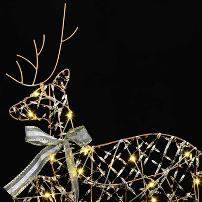 vidaXL LED Reindeers 3 pcs 60 LEDs Warm White 44.5 x 18 x 66 cm PET 5