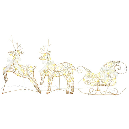 vidaXL LED Reindeers 3 pcs 60 LEDs Warm White 44.5 x 18 x 66 cm PET 2