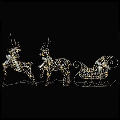vidaXL LED Reindeers 3 pcs 60 LEDs Warm White 44.5 x 18 x 66 cm PET 4
