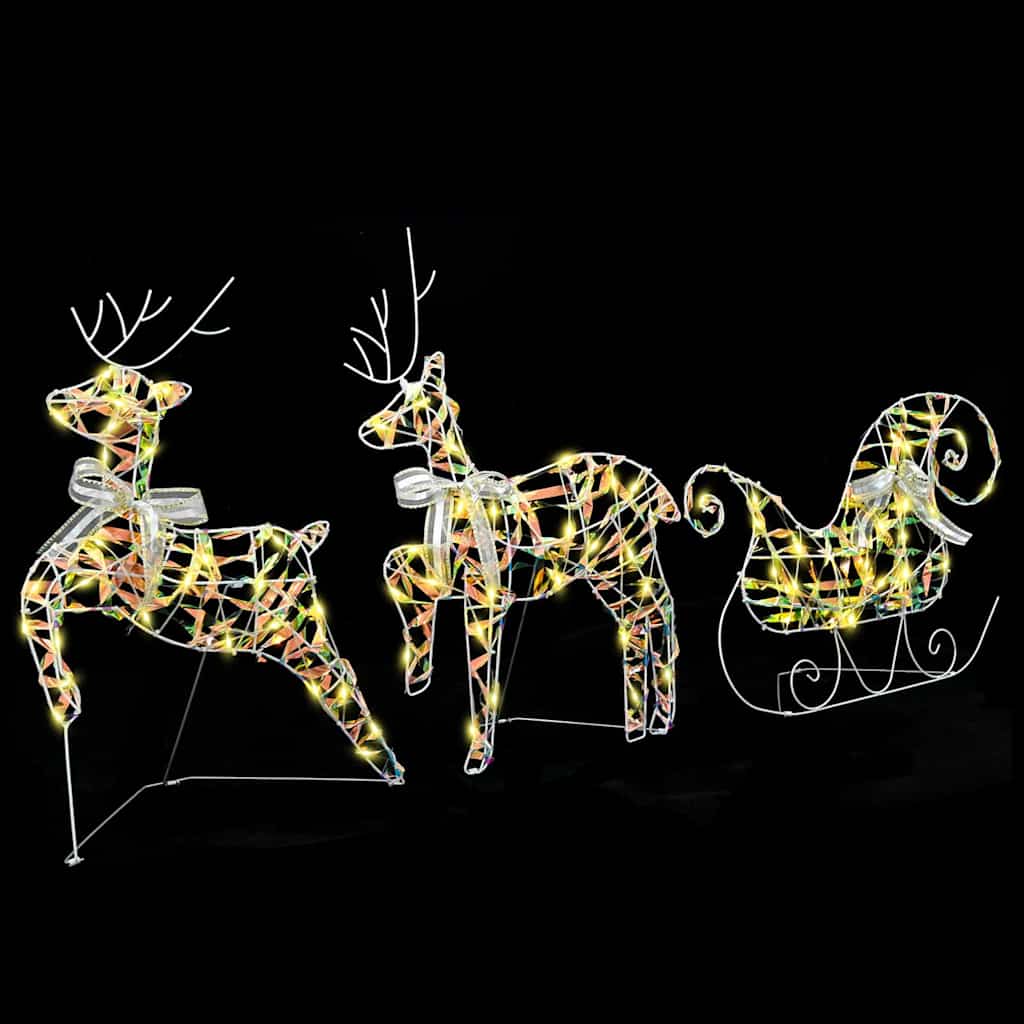 vidaXL LED Reindeers 3 pcs 60 LEDs Warm White 44 x 18 x 65.5 cm PET 4
