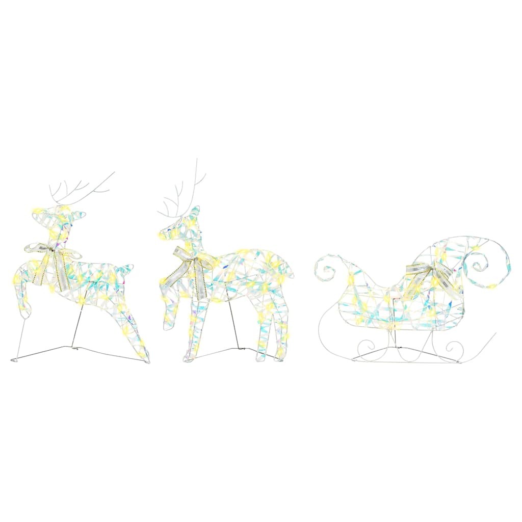 vidaXL LED Reindeers 3 pcs 60 LEDs Warm White 44 x 18 x 65.5 cm PET 5