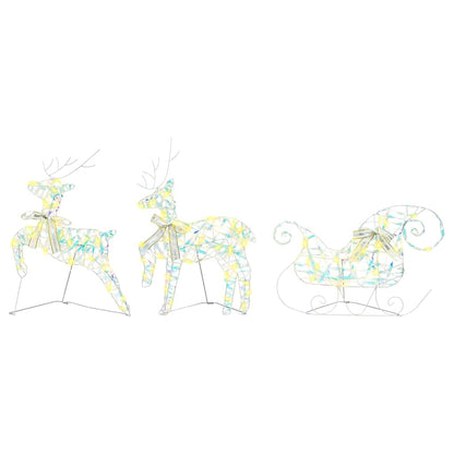 vidaXL LED Reindeers 3 pcs 60 LEDs Warm White 44 x 18 x 65.5 cm PET 5