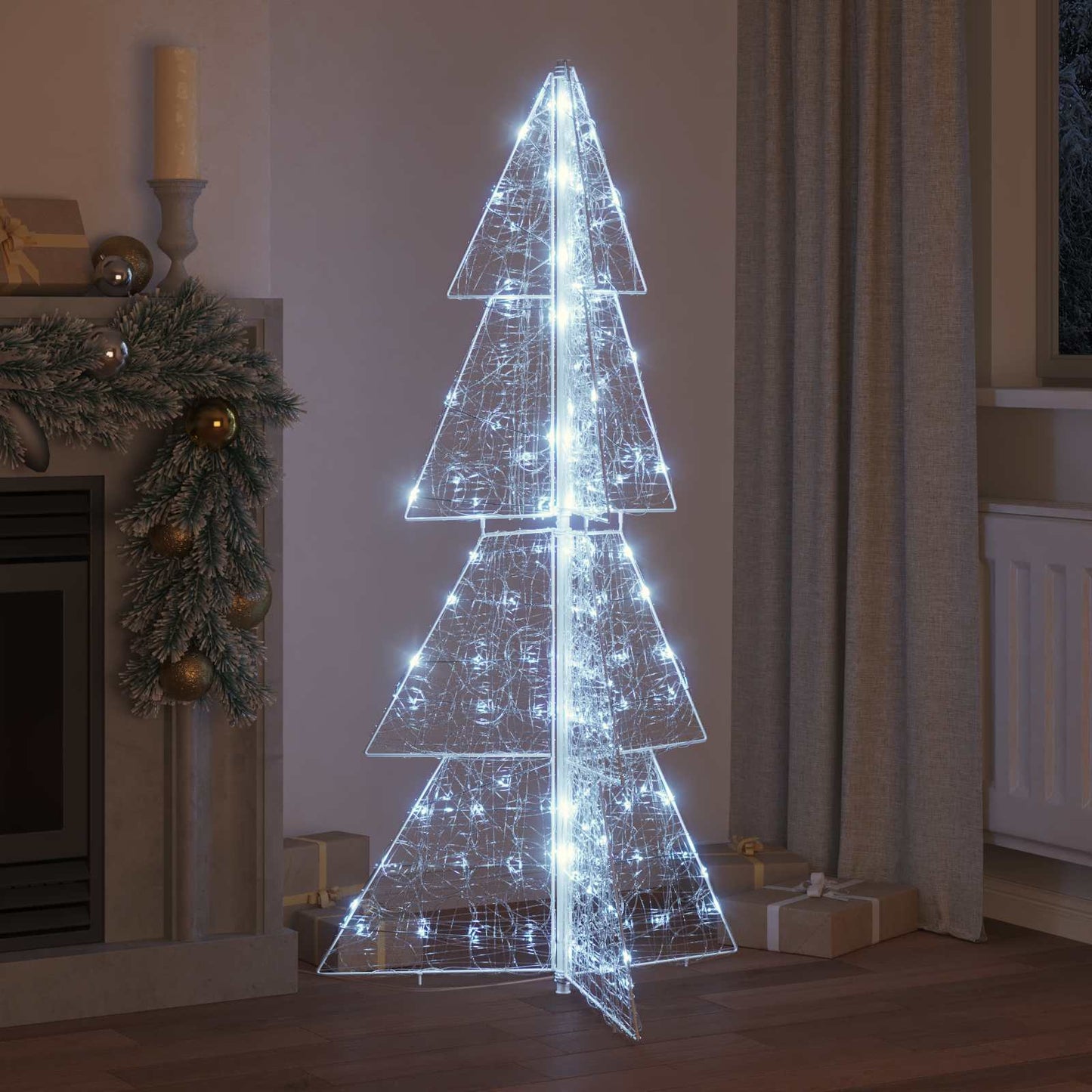 vidaXL Christmas Tree 160 LEDs Cold White 150 cm Acrylic 3