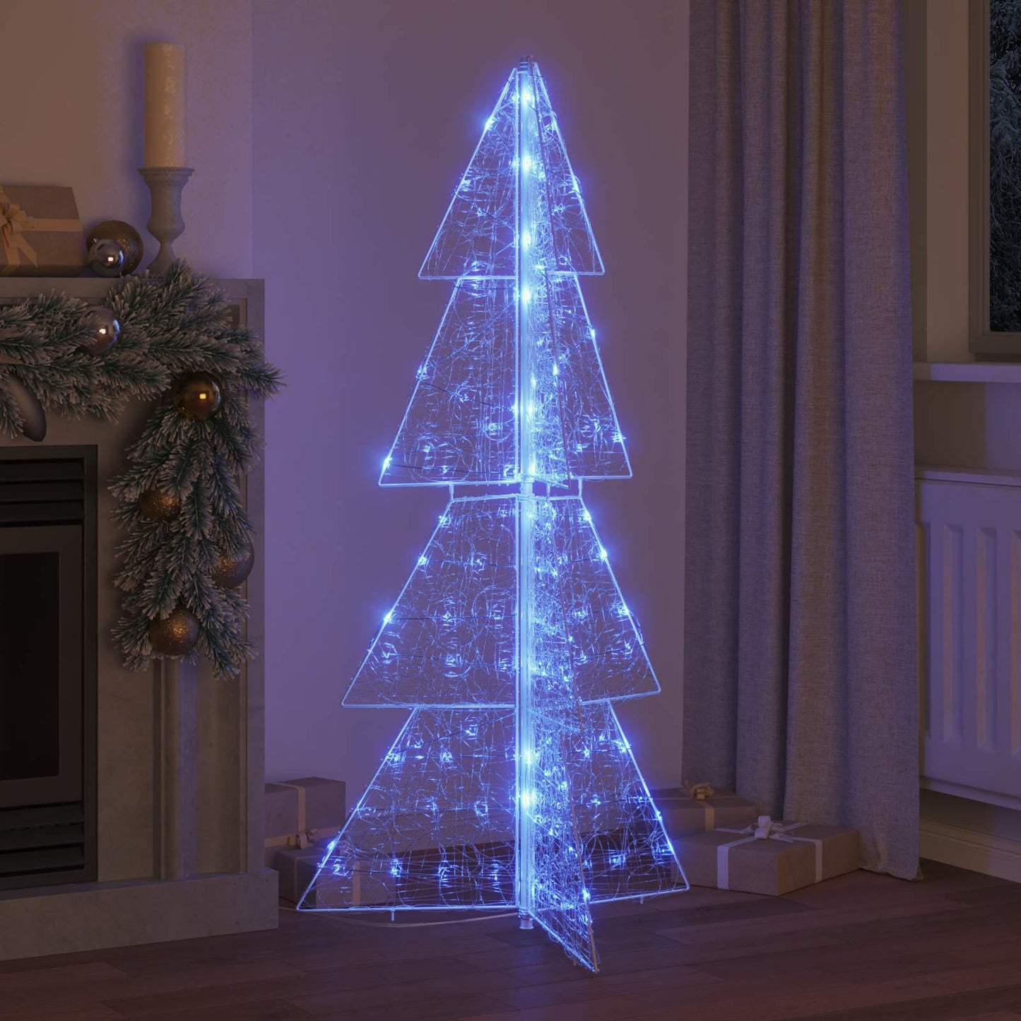 vidaXL Christmas Tree 160 LEDs Blue 150 cm Acrylic 3